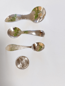 Small sterling silver spoons, 3" long