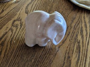 Alabaster Elephant carving 5" x4"