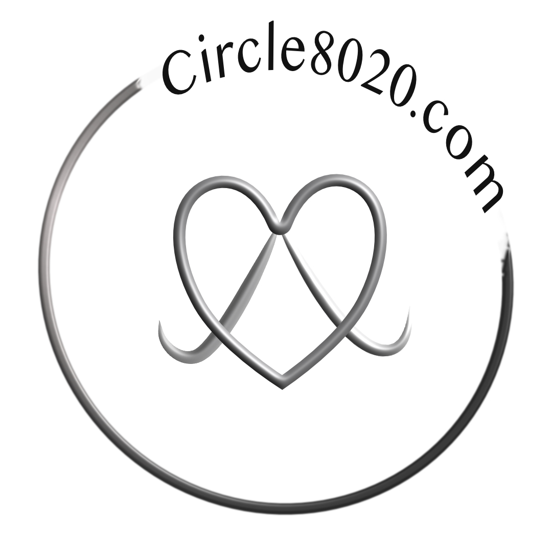 Winged heart inside a circle with circle8020.com